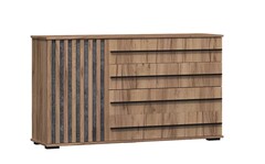 Марракеш Комод 1 створка 4 ящика Дуб вотан / Цемент темный