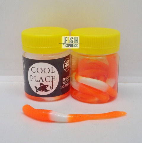 Форелевая силиконовая приманка COOL PLACE( BOMBER) 3-х цвет ОРАНЖЕВО-БЕЛО-ОРАНЖЕВЫЙ 7шт СЫР продажа от 2 шт.