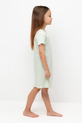 сорочка  для девочки  К 1180/зеленая лилия,ландыши