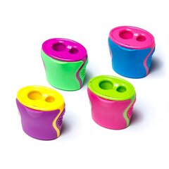 
          Точилка пластиковая Alingar, 2 отверстия, с контейнером, цвет ассорти, пластиковая банка