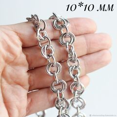 Цепочка 10х10 мм, родий, 27 см. А033-1 (27см)