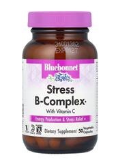 Bluebonnet Nutrition Stress B-комплекс с витамином C, 50 растительных капсул