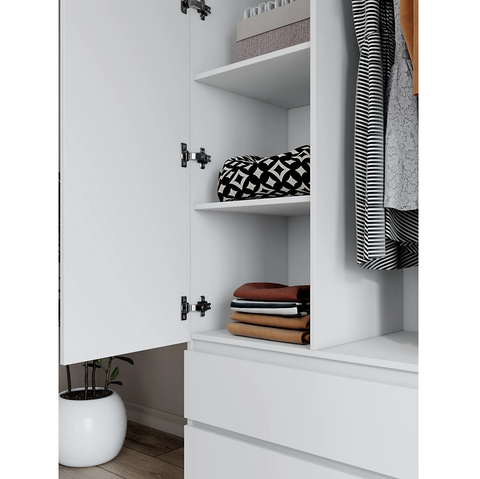 Шкаф распашной для одежды Мори, белый 90х50х210 см