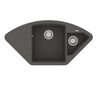 Lemark 9910047 Кухонная мойка Lemark IRKANA 980 врезная угловая с доп. чашей и крылом из кварцгранита цвет: Серый шёлк
