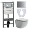 Ceramica Nova CN3009_1001M_1000 Комплект: Подвесной унитаз + Шумоизоляционная панель для инсталляции + Система инсталляции для унитазов с кнопкой смыва