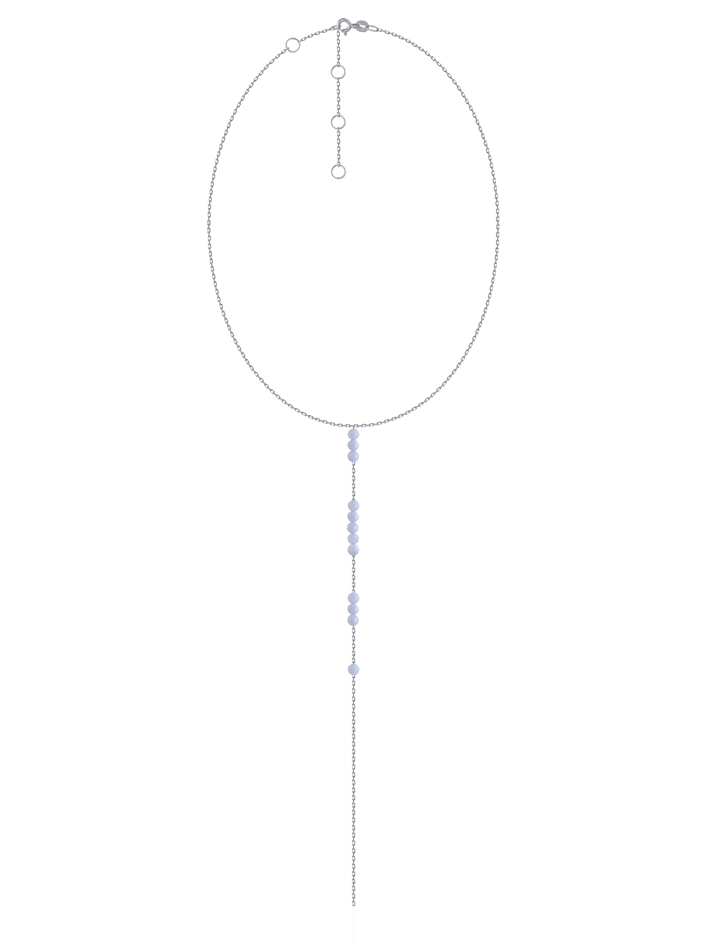 Серебряный чокер с голубым агатом