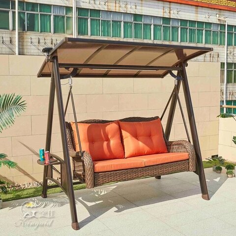 Качели Dragon из ротанга и алюминия, античная бронза