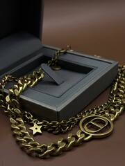 Колье многослойное с подвесками style by DIOR в винтажном стиле