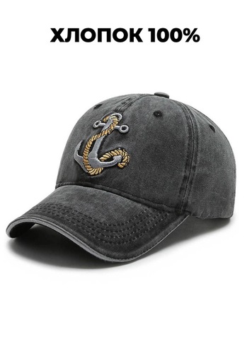 Картинка кепка Skully Wear baseball cap ancor black - 3