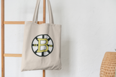 Сумка-шоппер с принтом Бостон Брюинз (NXL Boston Bruins) бежевая 008