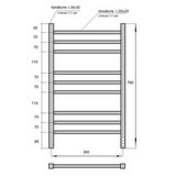 Полотенцесушитель электрический Point PN71858B П9 500x790 диммер справа, черный