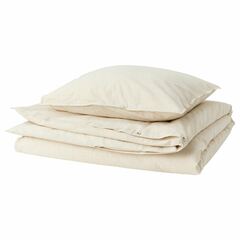 Комплект постельного белья IKEA BERGPALM (БЕРГПАЛМ), Односпальный, Бежевый, 150x200, 50x80 см