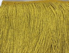 Тесьма текстиль бахрома люрекс, ш. 20 см, золото