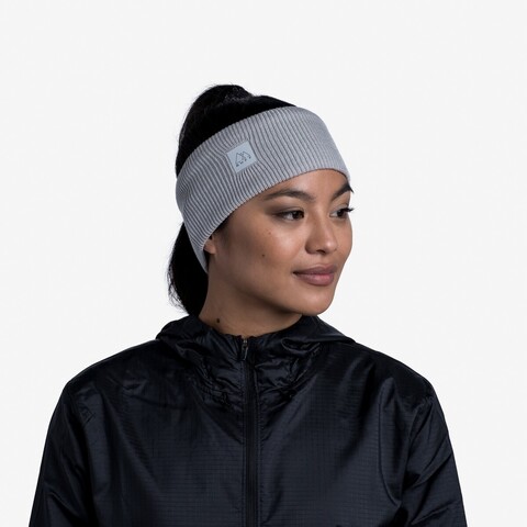 Картинка повязка Buff Headband Crossknit Solid Light Grey - 2