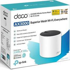 TP-Link Deco X55(1-pack) Домашняя Mesh Wi-Fi 6 система AX3000, до 574 Мбит/с на 2,4 ГГц + до 2402 Мбит/с на 5 ГГц