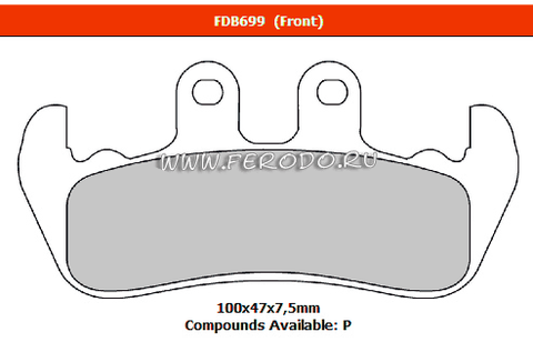 FDB699 Тормозные колодки дисковые MOTO, блистер 2 шт