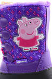 Зимние сапоги для девочек непромокаемые с резиновой галошей Свинка Пеппа (Peppa Pig), цвет сиреневый, Water Resistant. Изображение 12 из 15.