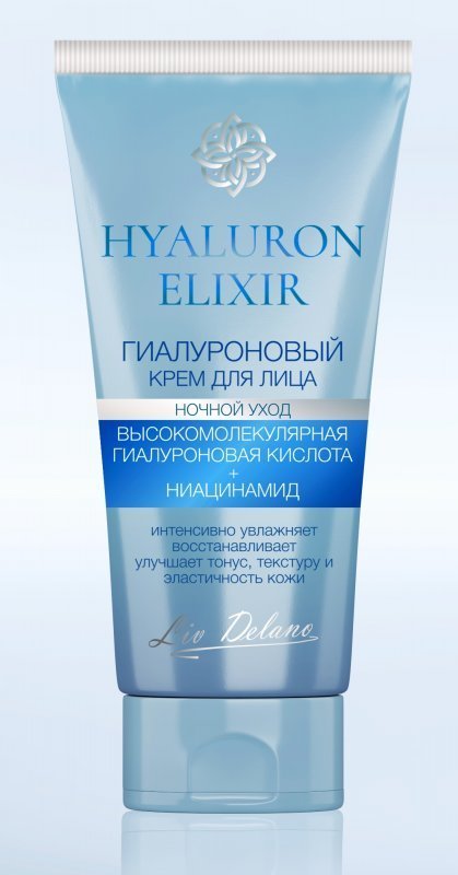 Liv-delano Hyaluron Elixir Гиалуроновый крем для лица ночной уход 50г