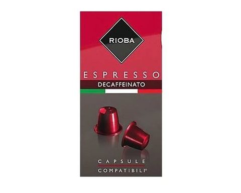 Кофе в капсулах Rioba Espresso Decaffeinato, 10 капсул для кофемашин Nespresso