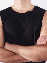 Купить мужскую майку - Магазин тельняшек.ру 8-800-700-93-18Безрукавка-афганка Черная в Магазине тельняшек