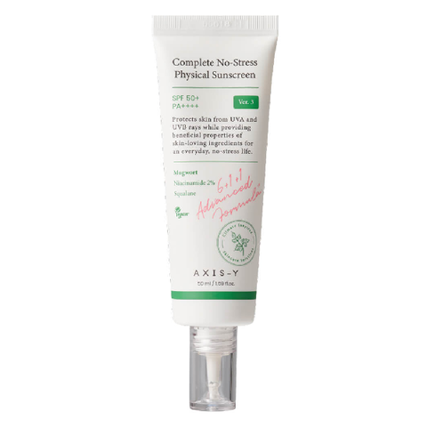Лёгкий минеральный санскрин AXIS-Y Complete No-Stress Physical Sunscreen V. 3 SPF50+ PA++++, 50 мл