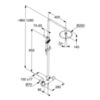 Душевая система внешнего монтажа 126 см с термостатом с верхней лейкой 20х20 см Kludi Logo 6809205-00