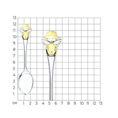 2302010001- Ложка детская «Ангелочек» серебро с позолотой