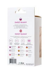 Розовая анальная втулка Sweet bunny с белым пушистым хвостиком - 