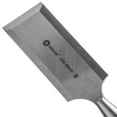 Стамеска плоская КОБАЛЬТ 40 х 140 мм, CR-V, деревянная рукоятка (1 шт.)  подвес (Арт. 245-848)