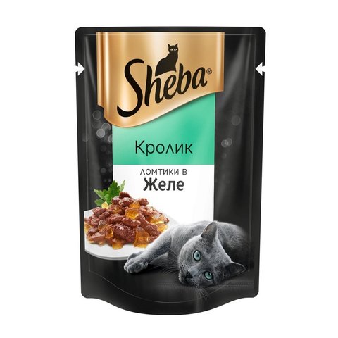 Sheba пауч для взрослых кошек (кролик в желе) 85г