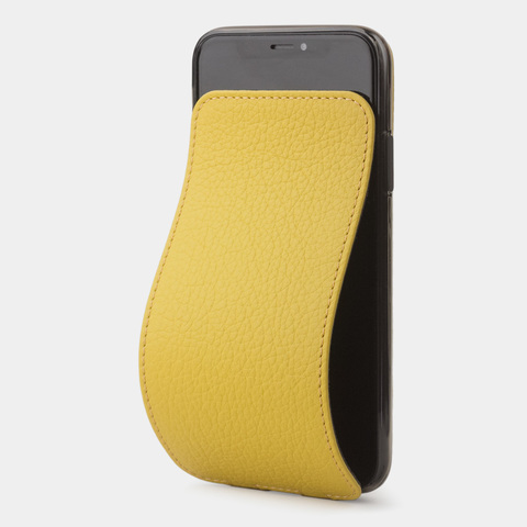 Чехол для iPhone X/XS из натуральной кожи теленка, желтого цвета