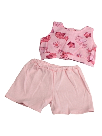 Летний костюмчик - Розовый. Одежда для кукол, пупсов и мягких игрушек.