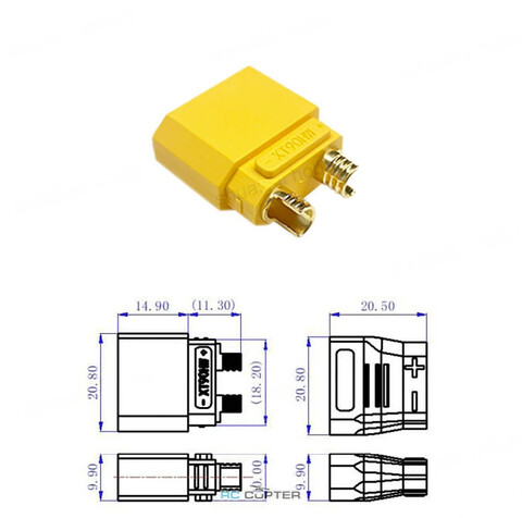 Разъём для батареи XT90HW (папа-мама)