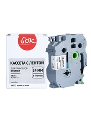 Кассета с лентой S'OK by Sakura Printing TZE251 для Brother P-Touch, черный на белом, 24мм, 8м, наклейка