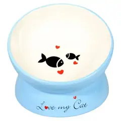 Mr.Kranch миска керамическая для кошек Мордочка кошки голубая 120 мл