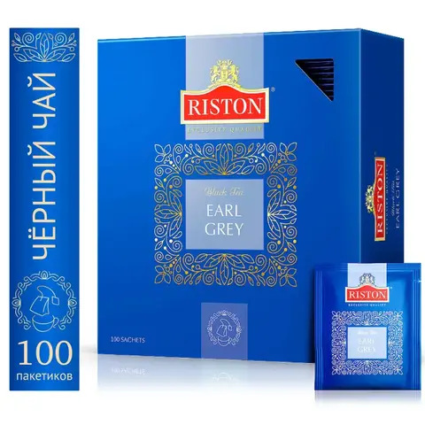 Чай черный в пакетиках Riston "Earl Grey", 100 шт