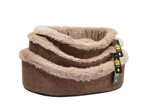 Royal pet овал меховой рогожка шоколад №2