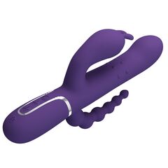 Фиолетовый вибратор для тройной стимуляции Cammy - 22,2 см. - 