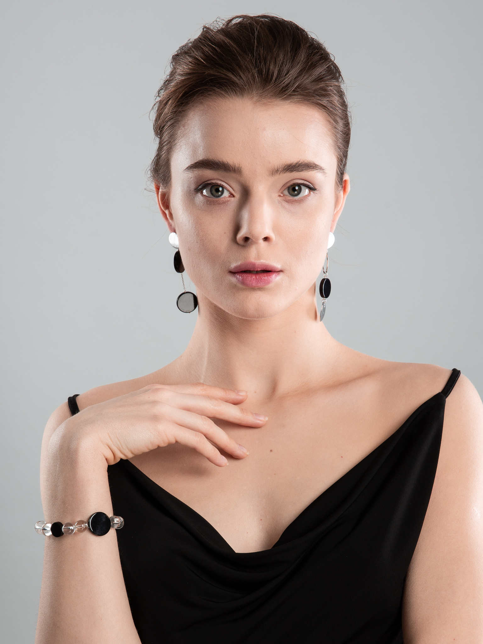 Серьги асимметричные из агата