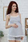 Пижама для беременных и кормящих 09988 серый меланж