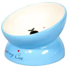 Mr.Kranch миска керамическая для кошек Мордочка кошки голубая 120 мл