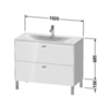 Duravit Brioso Тумба напольная под раковину # 234410, 2 ящика, 685x1020x479мм, цвет White High Gloss BR451302222