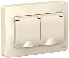 РОЗЕТКА С/У IP44 2-я з/к шт.16А250В, молочн. BLNRS441122