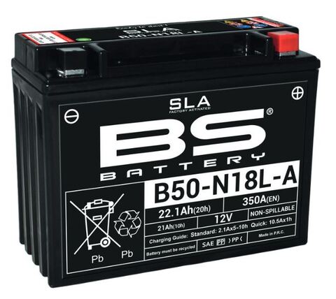 B50N18L-A/A2 (FA) Аккумулятор BS SLA, 12В, 21 Ач, 350 А 205x87x162, обратная ( -/+ ) (Y50-N18L-A)