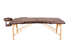 Массажный стол Atlas Sport складной 2-с 60 см деревянный + сумка в подарок (коричневый)
