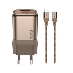 Набор TOTU Gold, ЗУ GaN 30W + кабель Type-С/Lightning