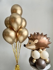 Золотые воздушные шары Ежик №3076