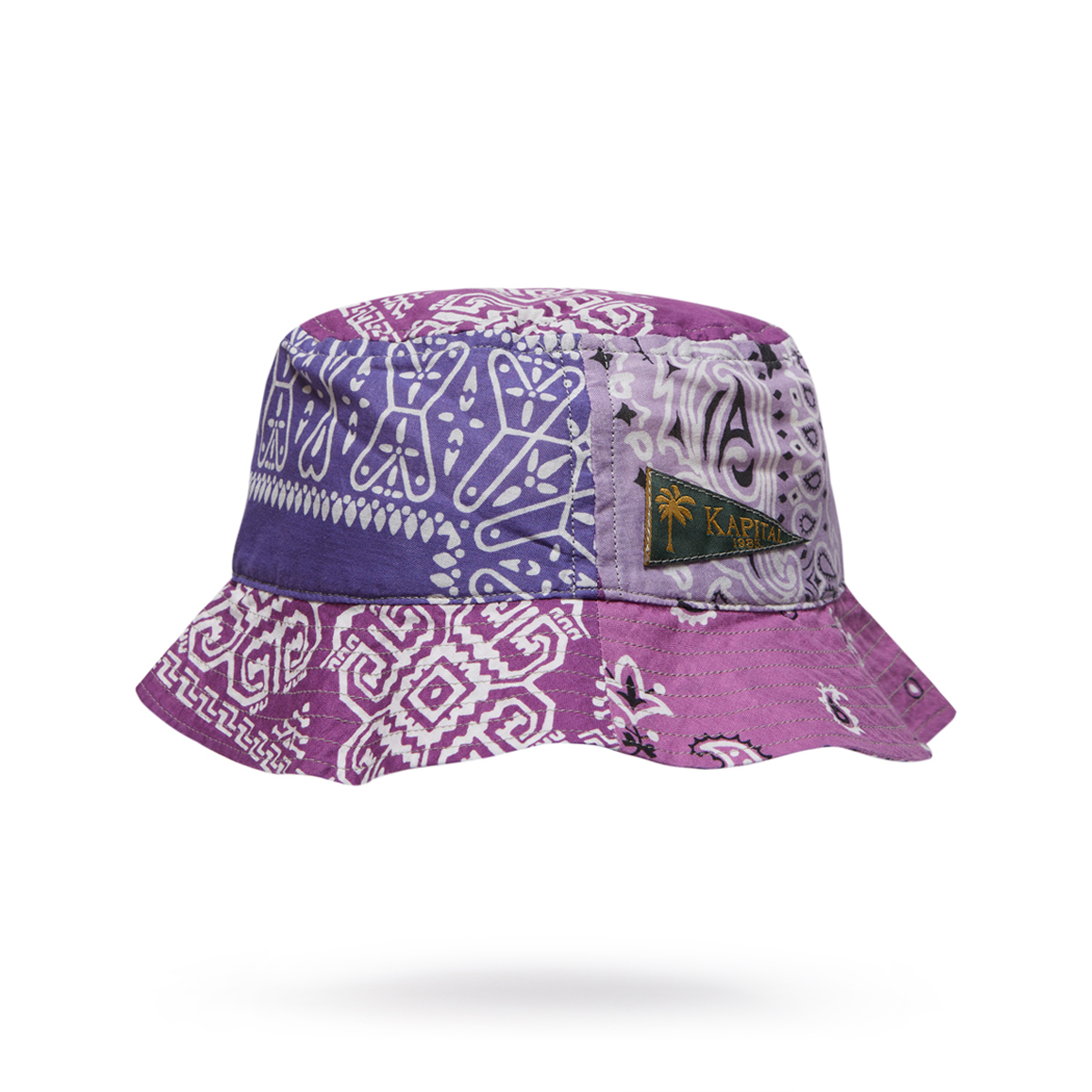 KAPITAL: BANDANA PATCHWORK BUCKET HAT 