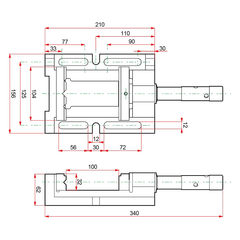 KRAFTOOL 100 мм, трехсторонние, станочные сверлильные тиски (32716-100)