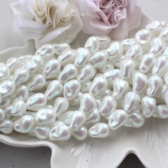 Майорка, имитация барочного жемчуга, White Pearls (слегка с розовым отливом) 10*15 мм, 1 нить, МА233